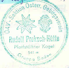 Stempel Rudolf Proksch Hütte