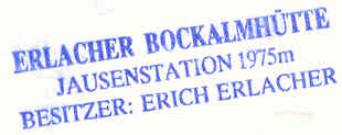 Stempel Erlacher Bockalmhütte